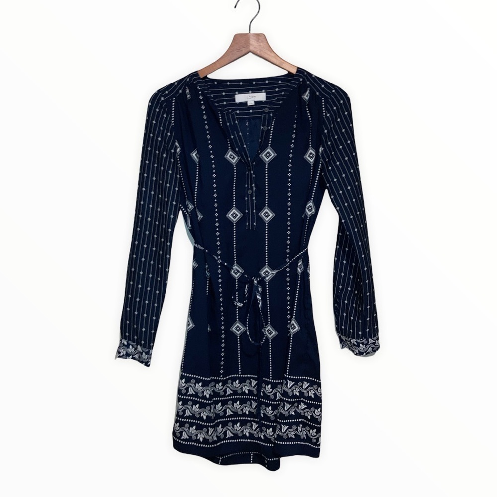 LOFT Ann Taylor blue printed dress Sz XS